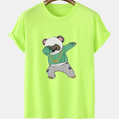 

Men's Unisex Tee T shirt Hot Stamping Graphic Prints Bear Plus Size Short Sleeve Casual Tops 100% Cotton Basic Designer Big and Tall White Black Yellow