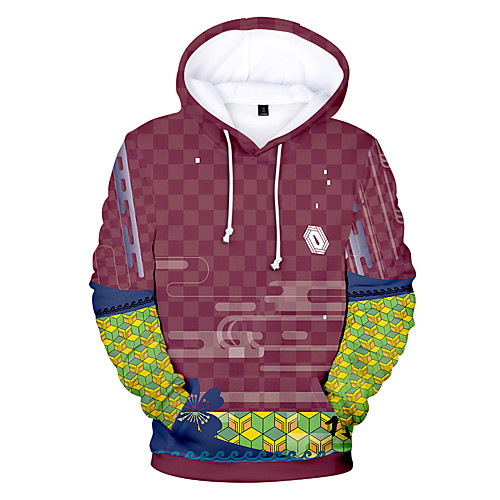

Inspired by Demon Slayer Agatsuma Zenitsu Cosplay Costume Hoodie Terylene Check Printing Hoodie For Women's / Men's