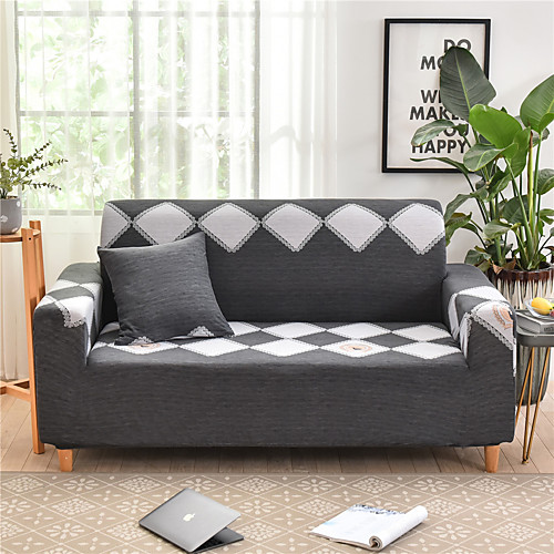

Grey Rhombus Print Dustproof All-powerful Slipcovers Stretch Sofa Cover Super Soft Fabric Couch Cover with One Free Boster Case(Chair/Love Seat/3 Seats/4 Seats)