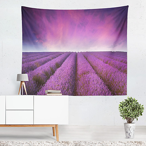 

Lavender Landscape Wall Tapestry Art Decor Blanket Curtain Hanging Home Bedroom Living Room Decoration Polyester