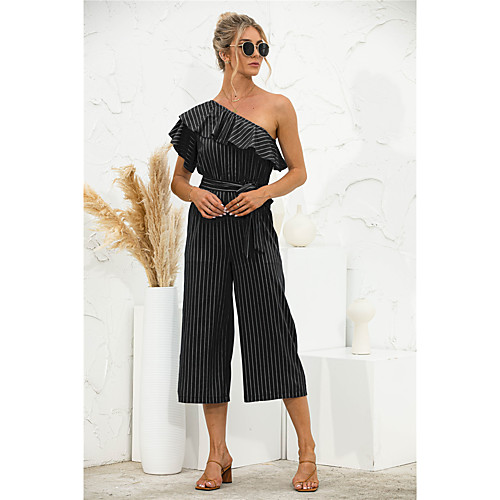 

Women's Casual 2021 Light Blue Black Dark Blue Jumpsuit Solid Color