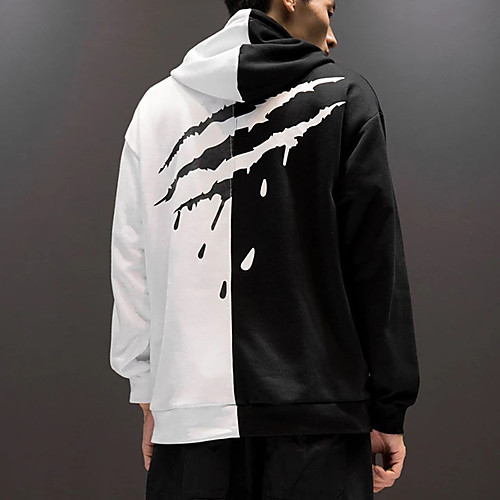 

Men's Pullover Hoodie Sweatshirt Color Block Hooded Daily Sports non-printing Casual Streetwear Hoodies Sweatshirts Long Sleeve Black Red
