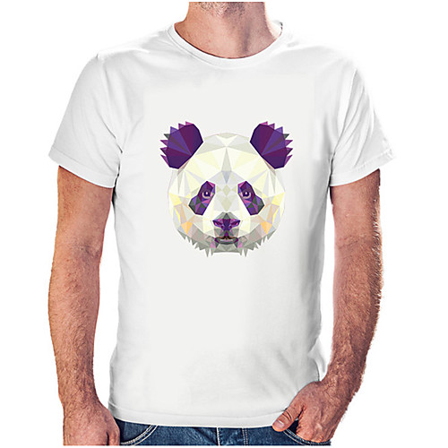 

Men's Unisex Tee T shirt Hot Stamping Graphic Prints Panda Animal Plus Size Print Short Sleeve Casual Tops Cotton Basic Fashion Designer Big and Tall White Black Wine