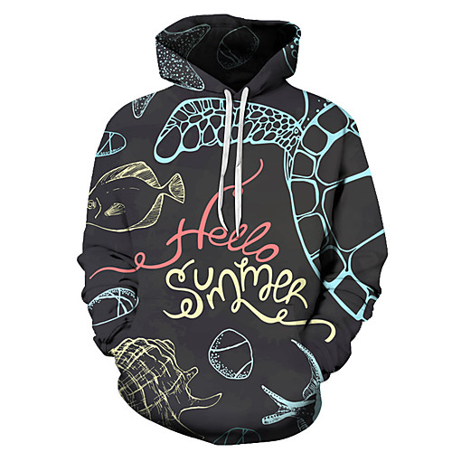 

Men's Unisex Plus Size Pullover Hoodie Sweatshirt Graphic Prints Underwater World Print Hooded Casual Daily Holiday 3D Print Basic Designer Hoodies Sweatshirts Long Sleeve Blue White Black