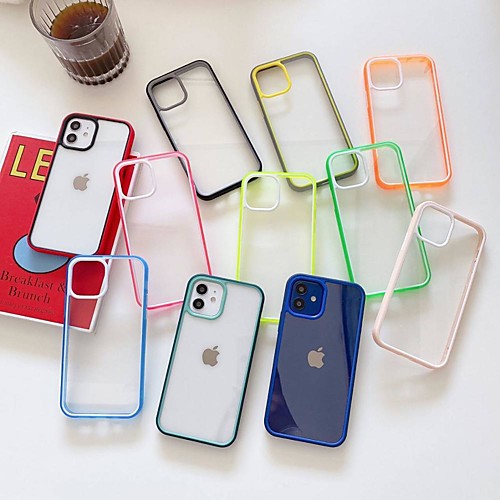 

Phone Case For Apple Back Cover iPhone 12 Pro Max 11 SE 2020 X XR XS Max 8 7 6 Shockproof Dustproof Transparent Solid Colored TPU