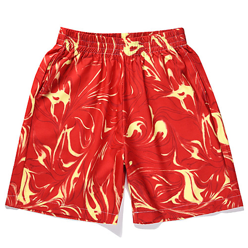 

Men's Casual Sports Outdoor Sports Daily Holiday Shorts Pants Flame Short Print Red