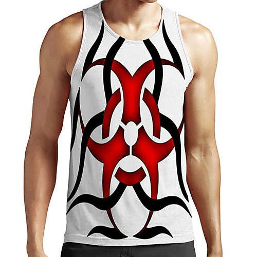 

Men's Unisex Tank Top Undershirt Shirt 3D Print Color Block Graphic Prints Plus Size Print Sleeveless Casual Tops Basic Fashion Designer Breathable Round Neck White / Sports / Summer