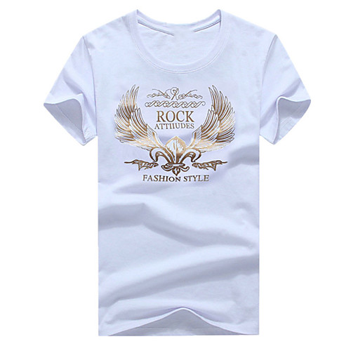 

Men's Unisex Tee T shirt Hot Stamping Graphic Prints Wings Letter Plus Size Print Short Sleeve Casual Tops Cotton Basic Fashion Designer Big and Tall White Black Light gray