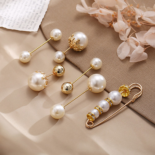 

Women's Brooches Retro Stylish Simple European Sweet Imitation Pearl Brooch Jewelry Gold For Festival / 5pcs