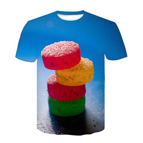 

Men's T shirt 3D Print 3D Rivet Mesh Short Sleeve Casual Tops Black Blue Red
