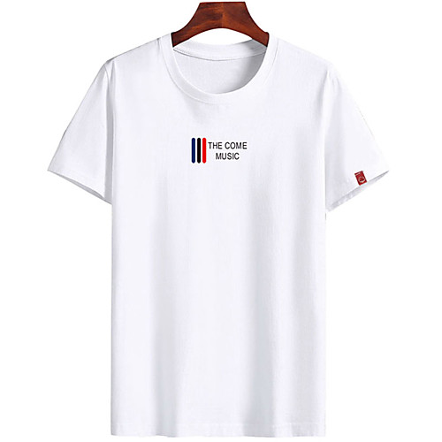 

Men's Unisex Tee T shirt Hot Stamping Graphic Prints Letter Plus Size Print Short Sleeve Casual Tops Cotton Basic Fashion Designer Big and Tall White Black Dark Gray