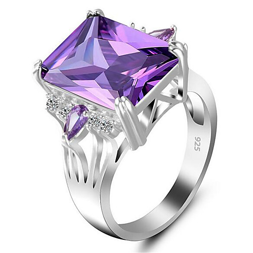 

Ring Geometrical Purple Champagne White Zircon Copper Glass Precious Fashion 1pc 7 8 9 / Women's / Promise Ring