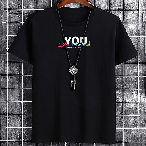 

Men's Unisex Tee T shirt Hot Stamping Graphic Prints Letter Plus Size Print Short Sleeve Casual Tops Cotton Basic Fashion Designer Big and Tall White Black Khaki