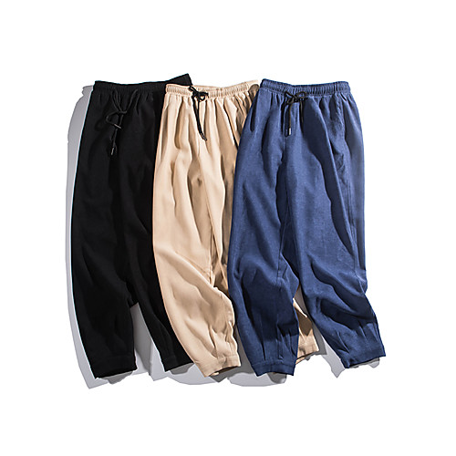

Men's Chino Outdoor Sports Casual Home Pants Chinos Pants Solid Color Knee Length Black Khaki Navy Blue