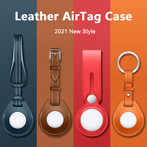 

PU Leather Case For Apple Airtag Protective Sleeve Cover Anti-Scratch Anti-lost Lightweight Case For Airtags Key Finder Keychain Accessories