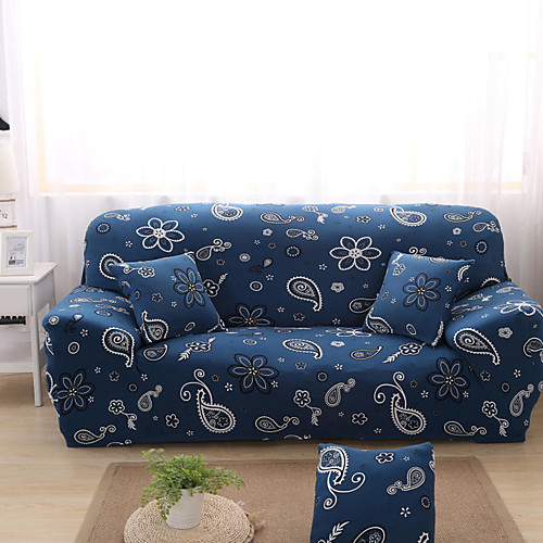 

Blue Floral Print Dustproof All-powerful Slipcovers Stretch Sofa Cover Super Soft Fabric Couch Cover with One Free Boster Case(Chair/Love Seat/3 Seats/4 Seats)