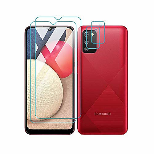 

fitudoos 2 pieces, bulletproof glass protective film camera bulletproof glass [2 pieces] for samsung galaxy a02s, full coverage, 9h hardness, 0.33mm ultra-clear, [anti-scratch and oil], [no-bubble]