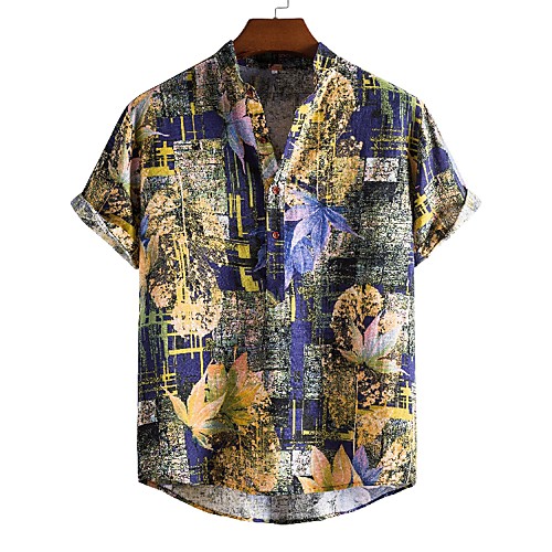 

Men's Shirt Other Prints Graphic Print Short Sleeve Casual Tops Ethnic Style