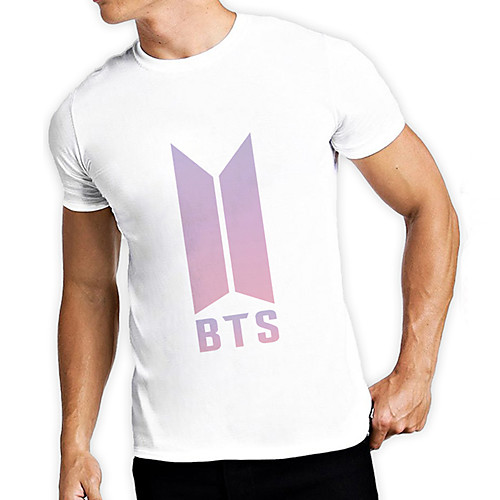 

Men's Unisex Tee T shirt Hot Stamping Graphic Prints Geometry Letter Plus Size Print Short Sleeve Casual Tops Cotton Basic Fashion Designer Big and Tall White
