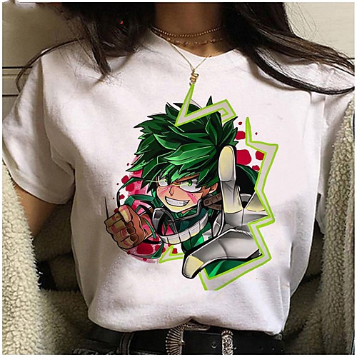 

Inspired by My Hero Academia / Boku No Hero Cosplay Anime Cartoon Polyester / Cotton Blend Print Harajuku Graphic Kawaii T-shirt For Women's / Men's