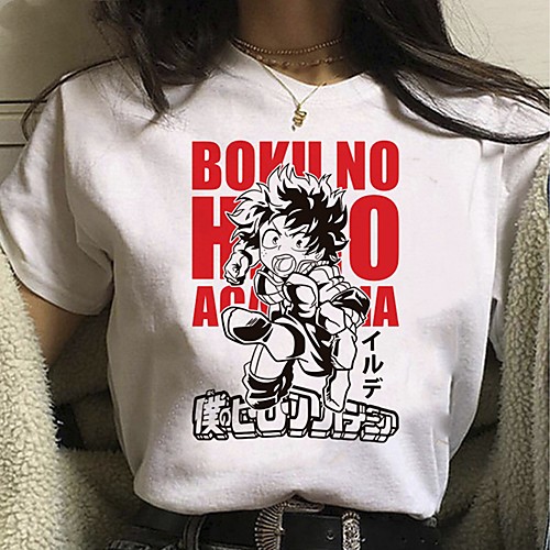 

Inspired by My Hero Academia / Boku No Hero Cosplay Anime Cartoon Polyester / Cotton Blend Print Harajuku Graphic Kawaii T-shirt For Women's / Men's