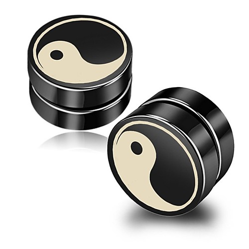 

Men's Earrings Classic Holiday Birthday Stylish Simple Stainless Steel Earrings Jewelry Black For Street Formal Date Festival 1pc