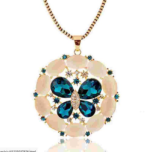 

Women's Cat's Eye Pendant Necklace Butterfly Elegant Fashion Alloy Gold 80 cm Necklace Jewelry 1pc For Festival