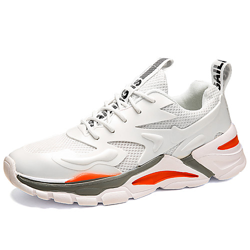 

Men's Trainers Athletic Shoes Sporty Daily Running Shoes Tissage Volant Breathable White Black Spring Summer