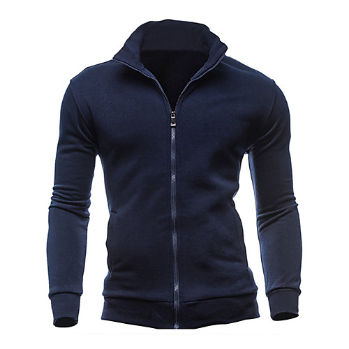

Men's Zip Up Sweatshirt Solid Color Daily Sports Going out non-printing Sportswear Casual Hoodies Sweatshirts Long Sleeve Light gray Black Dark Gray
