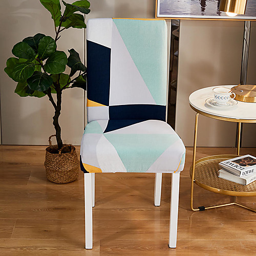 

Geometric Triangle Print Super Soft Chair Cover Stretch Removable Washable Dining Room Chair Protector Slipcovers Home Decor Dining Room Seat Cover