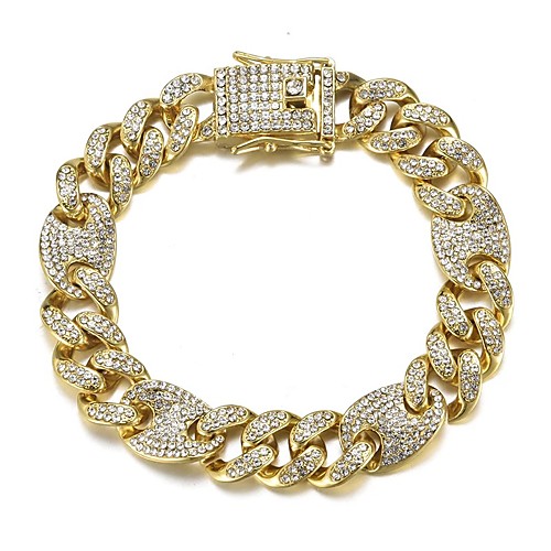 

Cuban Link Bracelet Heart European Alloy Jewelry Silver For Gift