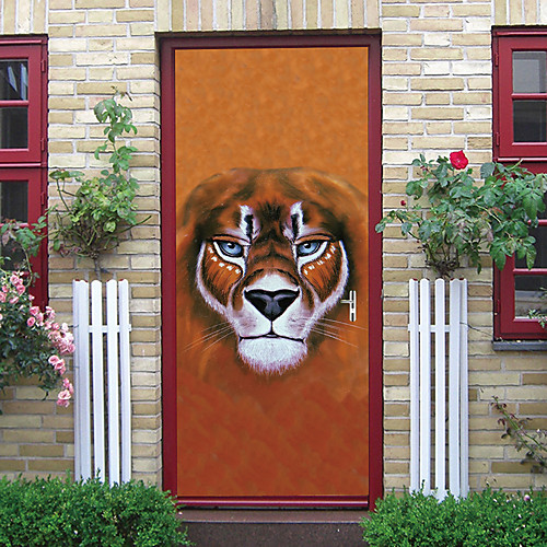 

2pcs Self-adhesive Creative Forest Overlord Door Stickers For Living Room Diy Decorative Home Waterproof Wall Stickers