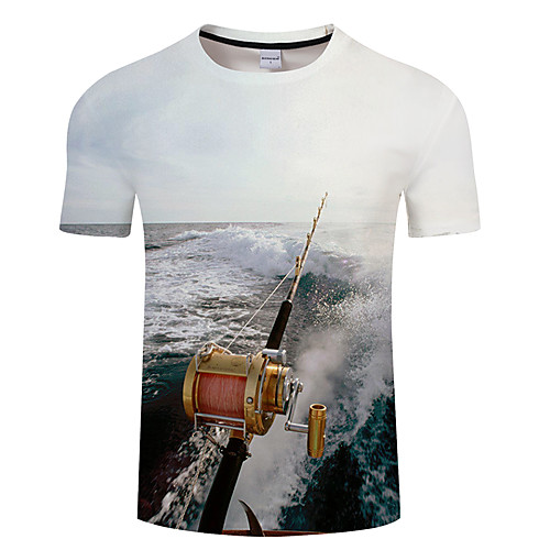 

Men's Unisex Tee T shirt Shirt 3D Print 3D Graphic Prints Plus Size 3D Print Print Short Sleeve Casual Tops Basic Designer Big and Tall Light Yellow Green / Black White