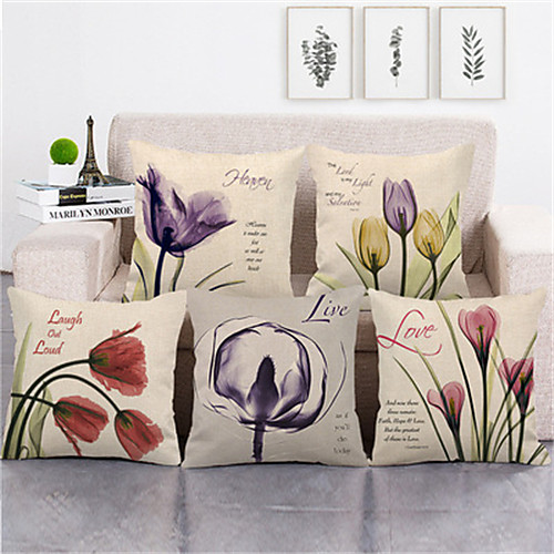 

Double Side Cushion Cover 1PC Faux Linen Soft Decorative Square Throw Pillow Cover Pillowcase for Sofa Bedroom Superior Quality Patio Throw Pillow Covers for Garden Farmhouse Bench Couch