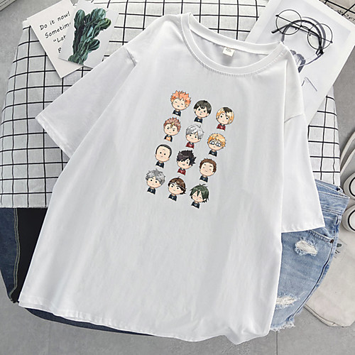 

Inspired by Haikyuu Cosplay Cosplay Costume T-shirt Polyester / Cotton Blend Print Harajuku Graphic Kawaii T-shirt For Women's / Men's