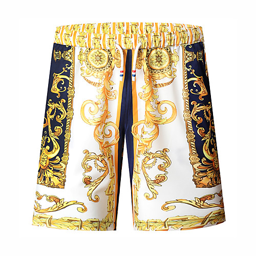 

Men's Sporty Chino Quick Dry Breathable Sports Plus Size Slim Daily Weekend Chinos Shorts Bermuda shorts Pants Graphic Stripe Knee Length Sporty Print High Waist White Blue Purple Red Black / Summer