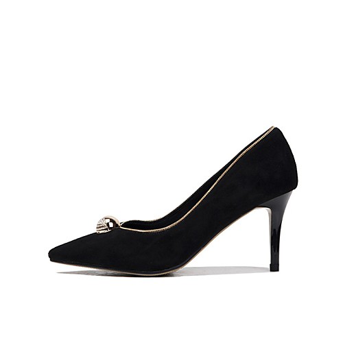 

Women's Heels Stiletto Heel Pointed Toe Sheepskin Almond Black