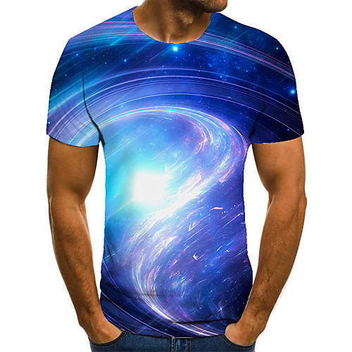 

Men's Unisex Tee T shirt 3D Print Graphic Prints Streamer Plus Size Print Short Sleeve Casual Tops Basic Fashion Designer Big and Tall Blue