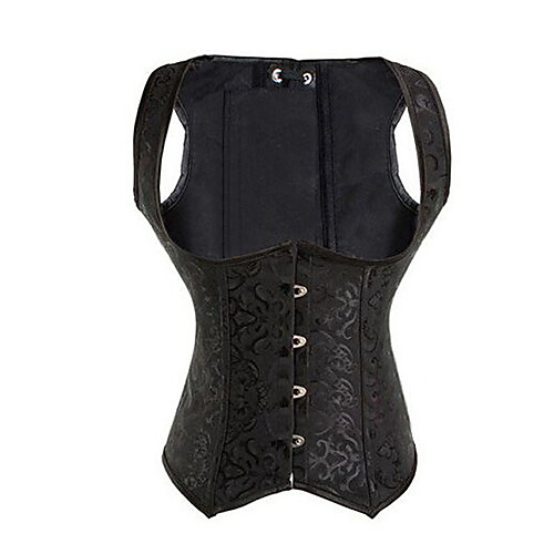 

Corset Women's Normal Polyester Embroidered Shapewear Overbust Corset Hook & Eye Black S