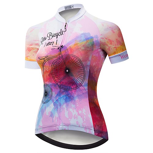

21Grams Women's Short Sleeve Cycling Jersey Summer Spandex Polyester Pink Bike Jersey Top Mountain Bike MTB Road Bike Cycling Quick Dry Moisture Wicking Breathable Sports Clothing Apparel / Stretchy