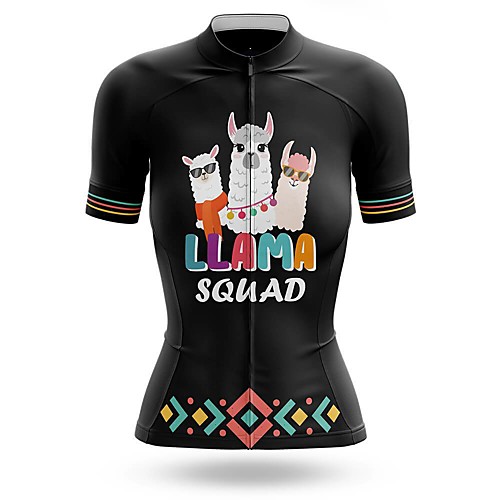 

21Grams Women's Short Sleeve Cycling Jersey Summer Spandex Polyester Black Animal Bike Jersey Top Mountain Bike MTB Road Bike Cycling Quick Dry Moisture Wicking Breathable Sports Clothing Apparel