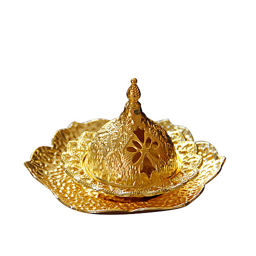 

creative golden metal hand-held incense burner middle east arabia mini small incense burner with tray one delivery