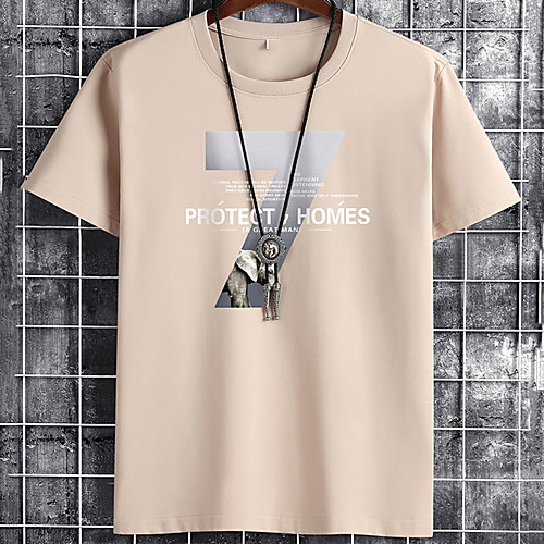 

Men's Unisex Tee T shirt Hot Stamping Graphic Prints Letter Plus Size Print Short Sleeve Casual Tops Cotton Basic Fashion Designer Big and Tall White Black Khaki