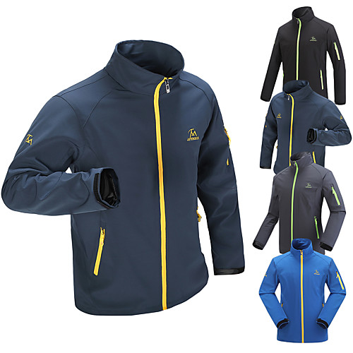 

Men's Long Sleeve Running Track Jacket Windbreaker Outerwear Jacket Athleisure Wear Winter Waterproof Windproof Quick Dry Running Walking Jogging Sportswear Solid Colored Plus Size Blue Grey Black