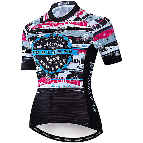 

21Grams Women's Short Sleeve Cycling Jersey Summer Spandex Polyester Black Floral Botanical Animal Bike Jersey Top Mountain Bike MTB Road Bike Cycling Quick Dry Moisture Wicking Breathable Sports