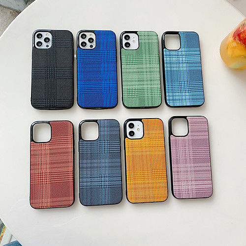 

Phone Case For Apple Back Cover iPhone 12 Pro Max 11 SE 2020 X XR XS Max 8 7 Shockproof Dustproof Lines / Waves PU Leather TPU