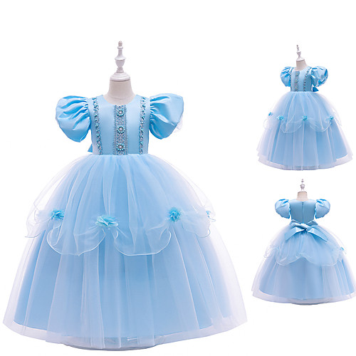 

Cinderella Princess Cosplay Costume Costume Girls' Movie Cosplay Christmas New Year's Blue Dress Christmas Halloween Children's Day Polyester / Cotton
