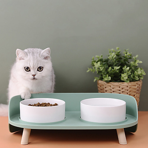 

Dog Cat Pets Feeders / Dog Cat Bowls Glasses Durable No-Spill Solid Colored White Green Bowls & Feeding