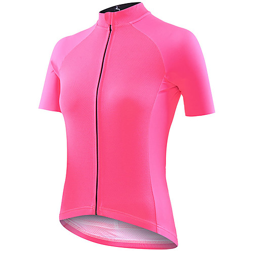 

21Grams Women's Short Sleeve Cycling Jersey Summer Spandex Polyester Pink Solid Color Bike Jersey Top Mountain Bike MTB Road Bike Cycling Quick Dry Moisture Wicking Breathable Sports Clothing Apparel