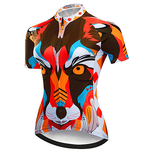 

21Grams Women's Short Sleeve Cycling Jersey Summer Spandex Polyester Black / Red Animal Bike Jersey Top Mountain Bike MTB Road Bike Cycling Quick Dry Moisture Wicking Breathable Sports Clothing